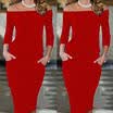 WXF Women Bodycon Off Shoulder Dress Ladies Party Evening Pencil Dress Size 6-14