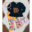 UK Toddler Kids Baby Girl Autumn Outfit Clothes T-shirt TopsLong Pants 2PCS Set