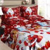 Christmas Santa Bedding Set Polyester 3D Printed Duvet Cover 2pcs Pillowcases Bed Sheet Set Christmas Bedroom Decorations--Kin