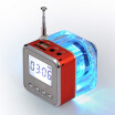 Lighting Mini Digital USB Stereo Speaker Music Portable Radio Micro SDTF USB Disk Mp3 Fm Radio LCD Display Speaker Clock Radio