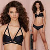 Women Sexy Cut Out Cagged Bra Corset Bralet Bustier Crop Bikini Top Bandeau Vest