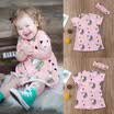 Kids Baby Girls Unicorn One Piece Dress Short Sleeve Cotton Dresses Outfits 1-5T