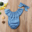 Newborn Baby Girls Front Bowknot Bodysuit Romper Jumpsuit Outfits Clothes 0-24M
