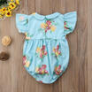 Floral Romper Newborn Baby Girl Fly Sleeve Jumpsuit Playsuit Sunsuit Outfits Set