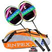 Lion Enpex couple 2 badminton on the beat all-carbon ghost chopped badminton rackets E-088 gift bag hand glue