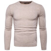 AOWOFS European code mens round neck sweater Amazon foreign trade solid color long-sleeved mens knit bottoming shirt YM005
