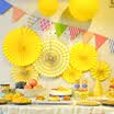 Dome recalls 6 pieces of wedding supplies paper flower arrangement wedding ceremony childrens birthday party wedding shopping mall decoration paper flower fan activity arrangement supplies dress up paper pull flower yellow