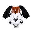 AU Christmas Kids Baby Girls Boy Deer Romper Jumpsuit Bodysuit Tassel Clothing