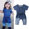UK Stock Toddler Baby Kids Girls Denim Romper Bodysuit Jumpsuit Outfits Clothes