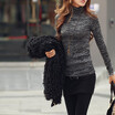 Chic Women Casual Long Sleeve Knitwear Turtleneck Sweater Slim Blouse Jumper