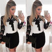 Sexy Women Lace Long Sleeve Bodycon Party Evening Short Mini Dress Pencil Dress
