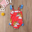 Family Matching Swimwear Mother Daughter Women Kids Baby Girls Swimsuit Bikini