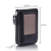 Mens Wallet Genuine Leather Credit Card Holder RFID Blocking Zipper Thin Pocket