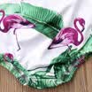 US Stock Toddler Kid Baby Girl Flamingo Flower Ruffle Swimsuit Beachwear Outfits