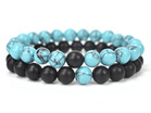 new fashion 2PcsSet Couples Distance Bracelet Classic Natural Stone White&Black multicolor Beaded Bracelets for Men Women Bes
