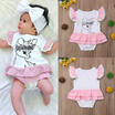 Newborn Baby Girls Ruffle Sleeve Romper Dress Bodysuit Jumpsuit Clothes Outfits