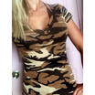 UK Stock Ladies Casual Camouflage Sleeve Tops Shirt Ladies Loose T-shirt Blouse