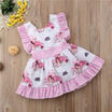 18M-5T Toddler Kids Baby Girls Cartoon Plaid Sleeveless Princess Dress Sundress