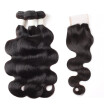 Allove Remy Hair Brazilian Human Hair Weave Body Wave Hair 3pcs Bundles with Lace Closure Virgin Cheap Hair Extensions