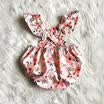 Newborn Baby Girl Fly Sleeve Floral Bodysuit Romper Jumpsuit Sunsuit Clothes Set