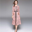 Lace Embroidery Waist Long Sleeves Dress