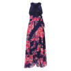 Trendy Criss-cross V Neck Sleeveless Floral Print Chiffon A-line Women Maxi Dress