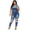 Womens Jeans Jumpsuit Leggings Bib Overall Ripped Denim Pants Plus Size Trouser