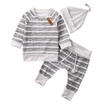 Cute Newborn Infant Baby Boy Girl Cotton Striped Tops T-shirtPants Outfits Set