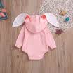 Newborn Baby Girls 3D Ear Bunny Hooded Romper Bodysuit Jumpsuit Outfit Clothes
