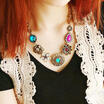 Charm Pendant Chain Crystal Choker Chunky Statement Bib Necklace Fashion Jewelry