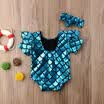 Kid Baby Girls Toddler Swimsuit Swimwear Bathing Suit Bikini Tankini Headband