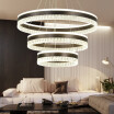 Baycheer HL487581 Personality 3 Rings Brushed Aluminum Circular LED Chandelier in Brown Warm Light