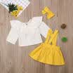 Casual Baby Girls Ruffle Tops T-shirt Tutu Dress Headband Outfits Set Clothes US