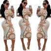 UK Women Bodycon Slim Long Sleeve Evening Cocktail Party Clubwear Pencil Dresses