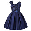 Girls Gorgeous Navy A-line Sequins Pleated Dresses Red One-shoulder Champagne Party Dress Clothing