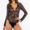 Womens Lace Bodysuit Leotard Tops Backless Long Sleeve Bodycon Jumpsuit Playsuit