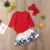 Baby Girl Infant Christmas Santa TopsBowknot Tutu Dress Outfits 3pcs Clothes