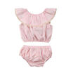 2Pcs Newborn Baby Girls Tops T-shirt Ruffle Shorts Briefs Outfits Clothes Summer