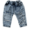 Kids Girls Patch Denim Pants Stretch Elastic Trousers Jeans Ripped Clothes Patch