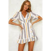 Women Short Sleeve Mini Dresses V-neck Evening Party Sundress Casual Beach Dress
