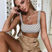 Womens Summer Vest Crop Tank Tops Sleeveless Shirt Lattice Blouse T-Shirt Cami