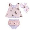 0-3T Toddler Baby Girls Outfits Rabbit Top Vest ShirtPants Headband Clothes Set