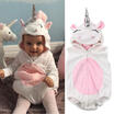 Costume Newborn Baby Girls Unicorn Romper Jumpsuit Jumper Outfits Hooded Clothes