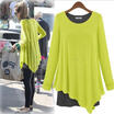 Womens Stretch Tops Long Sleeve Cotton Tunics Fashion Tee Shirt Loose Blouses