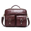 135 Inch Men Vintage Leather Messenger Shoulder Bag Business Laptop Briefcase Handbag Retro Satchel Crossbody Pack
