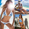 Fashion Womens Bandage Push-up Bikini Set Padded Bra Triangle Swimsuit Swimwear