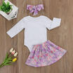 Infant Baby Girls Floral Tops Romper Dress Tutu Skirts Outfits 3Pcs Set Clothes