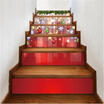 6pcs 3D PVC Snow Christmas Tree Self-adhesive Stair Stickers Xmas Home Decor CA