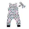 Infant Baby Boys Girls Feather Romper Bodysuit Jumpsuit Headband Outfit Sunsuit