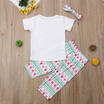 US Infant Baby Girl Little Big Sister Matching Xmas Set Tops Romper Pants Outfit